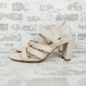 New LifeStride Artist Cream Faux Leather Heeled Sandal C486